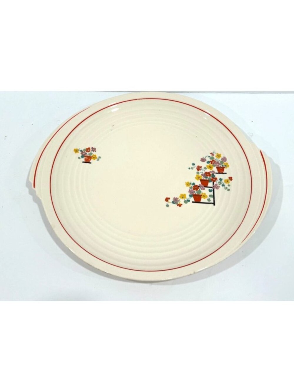 Vintage Flowerpot Serving Platter Edwin Knowles Chop Plate Penthouse Yorktown
